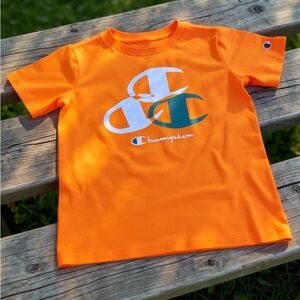Champion Boys Stack C Logo T-Shirt Orange Size 4 NWT